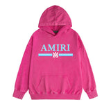 Amiri washed hoodie colorful snake letter horizontal strips washed distressed printing