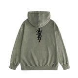 Amiri washed hoodie vertical small overlapping letter washed distressed printing