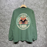 Amiri long sleeve shirts oil painting flying eagle printing