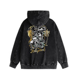 Amiri washed hoodie hollywood golden dragon printing distressed printing