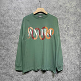 Amiri long sleeve shirts gold snake print