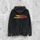 Amiri washed hoodie eagle distressed print