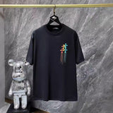 Chh Chrome Hearts T Shirts Color Ink Splashing Graffiti Sports Loose Short Sleeve T-Shirt
