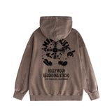 Amiri washed hoodie note fan distressed printing