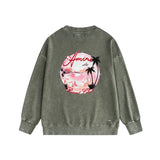 Amiri washed sweatshirt pink beach print washed old