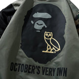 Bathing Ape jacket autumn and winter ape print camouflage sleeve jacket flight suit jacket