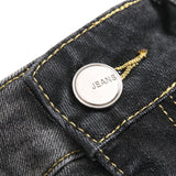 Mens Fashion Jeans Black and gray color blocking 5706#