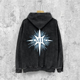 Amiri washed hoodie star shield distressed print