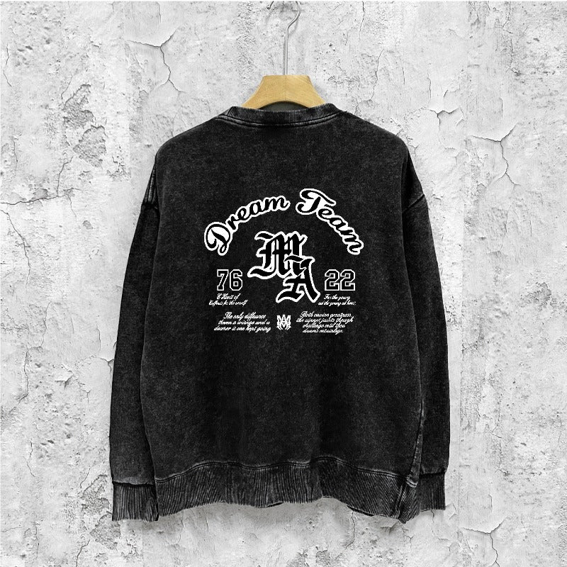 Amiri washed sweatshirt new letter logo printing washed old
