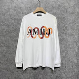 Amiri long sleeve shirts gold snake print