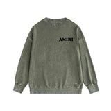 Amiri washed sweatshirt fat letter printing washed and distressed