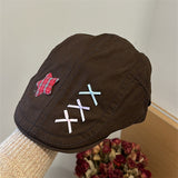 Y2k hot girl hat heavy industry bows small brim duckbill hat easiest for matchretro beret