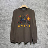 Amiri long sleeve shirts motorcycle skull printing
