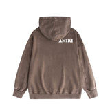 Amiri washed hoodie fat letter printing distressed printing