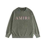 Amiri washed sweatshirt pink letter print washed old