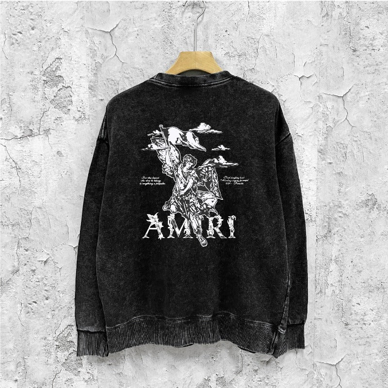 Amiri washed sweatshirt MA printed washed old