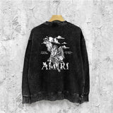 Amiri washed sweatshirt MA printed washed old