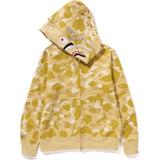 Bathing Ape Hoodie Gold Shark Head Double Hat Camouflage Sweater Men's Autumn and Winter Cardigan Zipper Jacket
