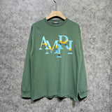 Amiri long sleeve shirts gradient overlapping letterprinting