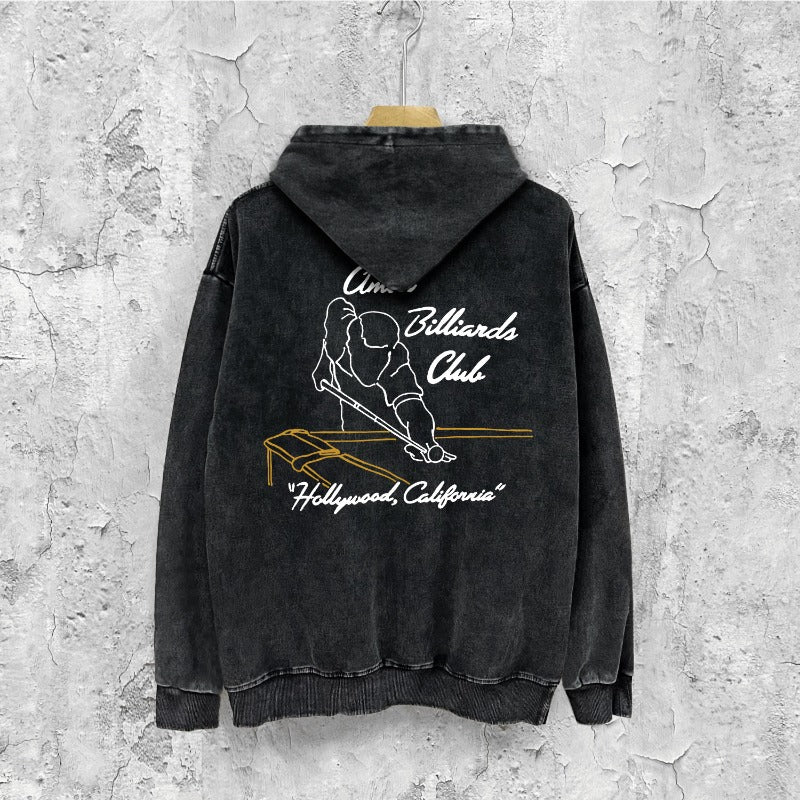 Amiri washed hoodie billiard sketch washed distressed printing