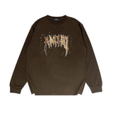 Amiri long sleeve shirts splash paint skeleton printing