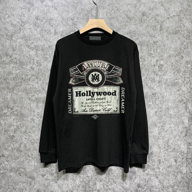 Amiri long sleeve shirts damaged hollywood limited print