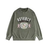 Amiri washed sweatshirt lion medal printing washed and distressed