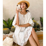 Women Party Dress Loose Temperament Lace Vacation Style Dress (Ss0416)