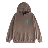 Amiri washed hoodie vertical small overlapping letter washed distressed printing
