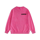 Amiri washed sweatshirt fat letter printing washed and distressed