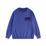 Amiri washed sweatshirt wolf music hand printed washed and distressed