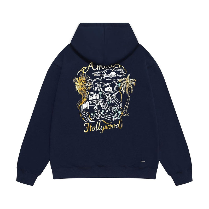 Amiri hoodie hollywood gold dragon printing
