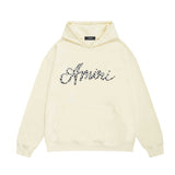 Amiri hoodie silver ring snake letterprinting