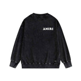 Amiri washed sweatshirt fat letter printing washed and distressed