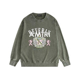 Amiri washed sweatshirt lion medal printing washed and distressed