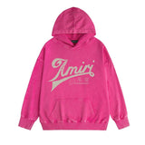 Amiri washed hoodie with distressed text and distressed printing