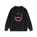 Amiri washed sweatshirt splattered color ring printing washed and distressed
