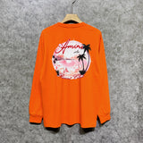 Amiri long sleeve shirts pink beach print