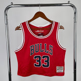 NBA jerseys women's navel retro jersey: bulls, red 33, pippen