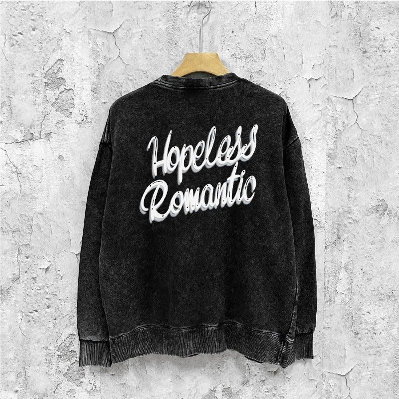 Amiri washed sweatshirt heart wolf head printing washed and distressed