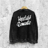 Amiri washed sweatshirt heart wolf head printing washed and distressed