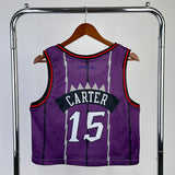 NBA jerseys women's navel retro jersey: Raptors purple 15, Carter