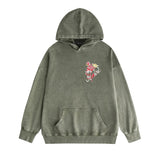 Amiri washed hoodie flower printing distressed printing