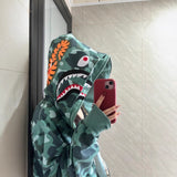 Bathing ape hoode bape hip hop trendy zipper