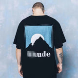 Rhude T Shirt Classic Sunset Theme Printed Short Sleeve T-Shirt