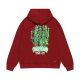 Amiri hoodie green leaf letter print