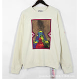 C.e sweatshirt c.e ssfall and winter japanese style psychedelic women's face beige white picture frame round neck sweatshirt