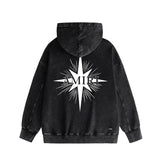 Amiri washed hoodie star shield distressed print