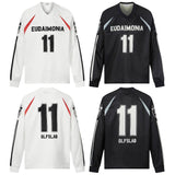Men's long sleeve shirt - gt retro west coast sports jersey style - hip hop patchwork design