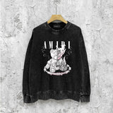 Amiri washed sweatshirt made old teddy bear print washed old